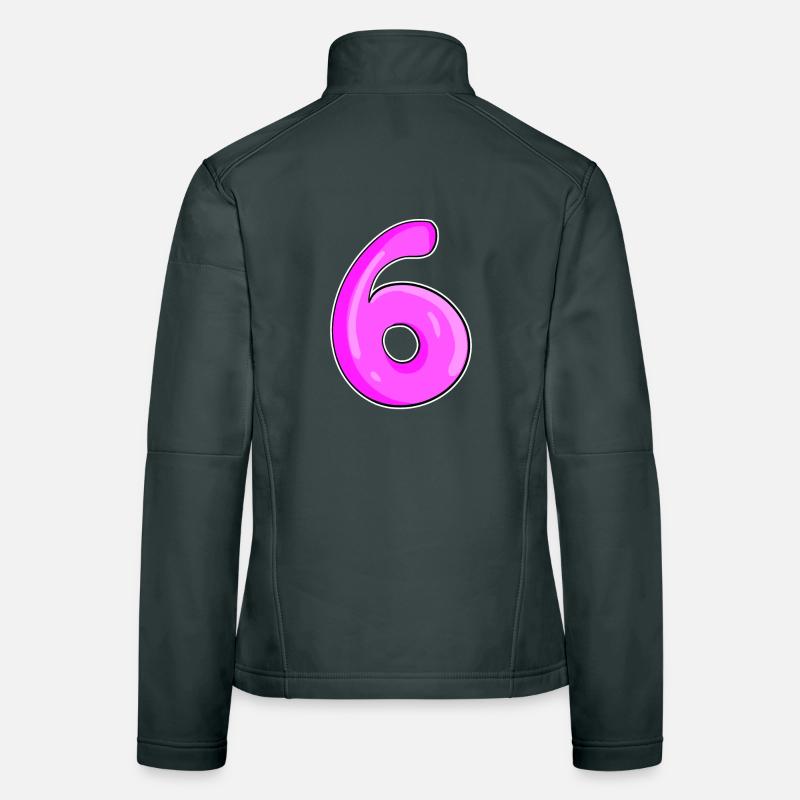 Zahl 6 Nummer Frauen Softshelljacke