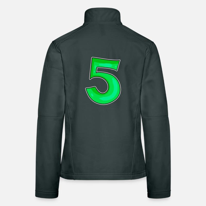 Numéro 5 Numéro Vert Veste en tissu softshell Femme