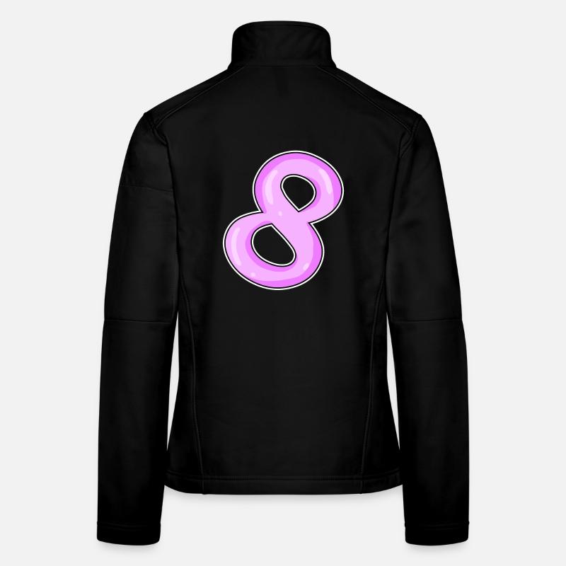 Numéro 8 Numéro Huit Motif Rose Veste en tissu softshell Femme