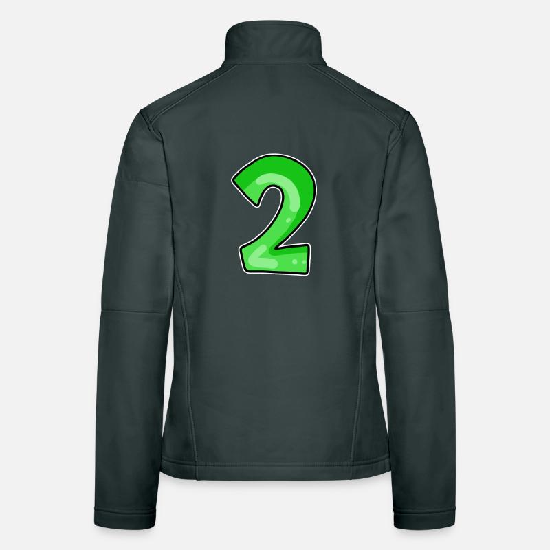 Zwei - 2 - Nummer Zahl Frauen Softshelljacke