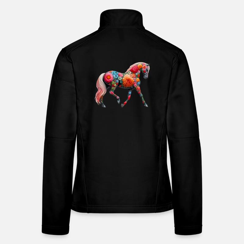 Horse decorated with flowers Women's Softshell Jacket