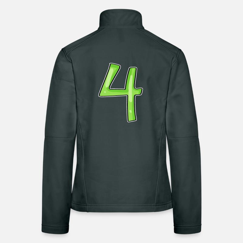 4 - Vier Grün Frauen Softshelljacke