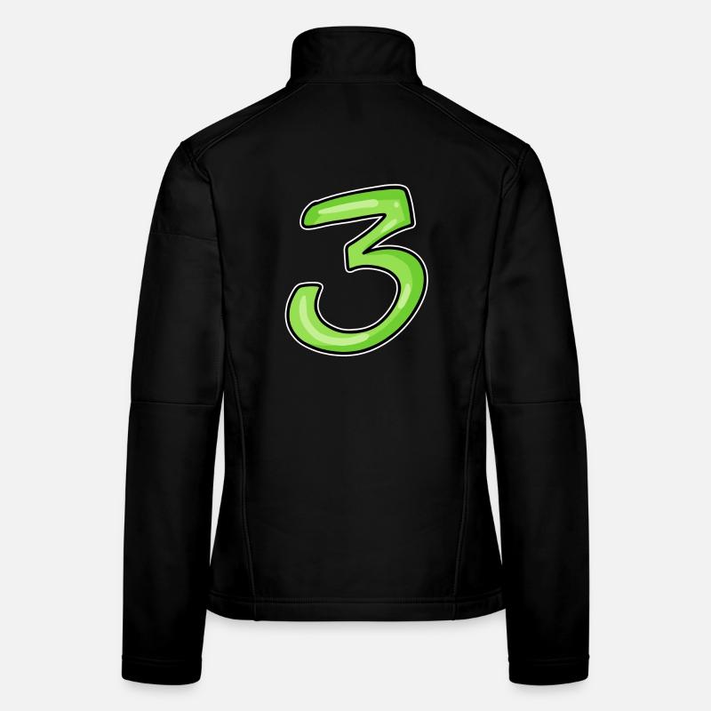 Three - 3 - Number 3 - Number 3 Women's Softshell Jacket