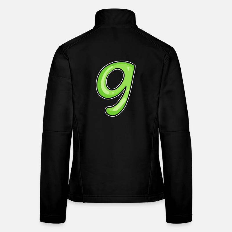 Numéro 9 - Neuf - 9 Motif Vert Vert Clair Veste en tissu softshell Femme