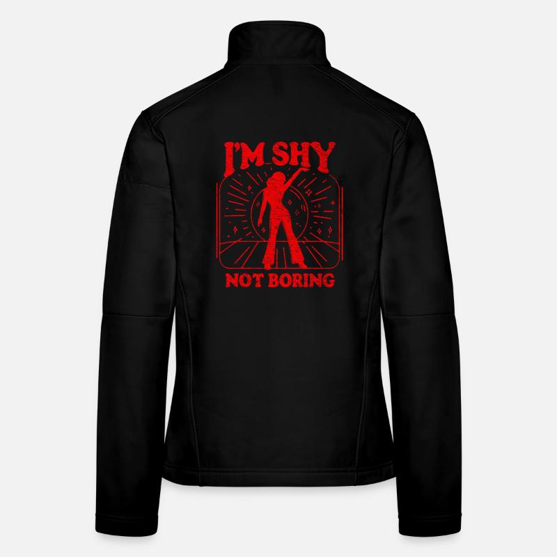 I'm Shy, Not Boring Red Women's Softshell Jacket