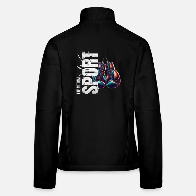 Eins mit dem Sport - Boxen - Frauen Softshelljacke - Schwarz
