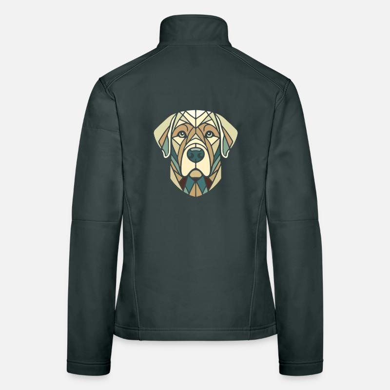 Labrador head, retriever, geometric art, polygon Women's Softshell Jacket
