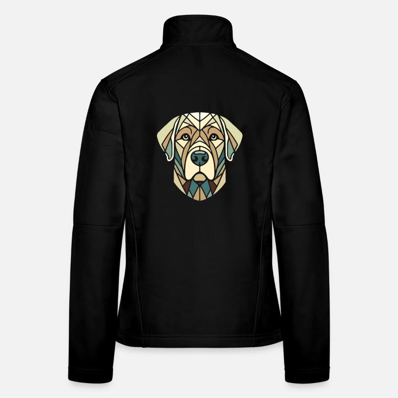 Labrador head, retriever, geometric art, polygon Women's Softshell Jacket