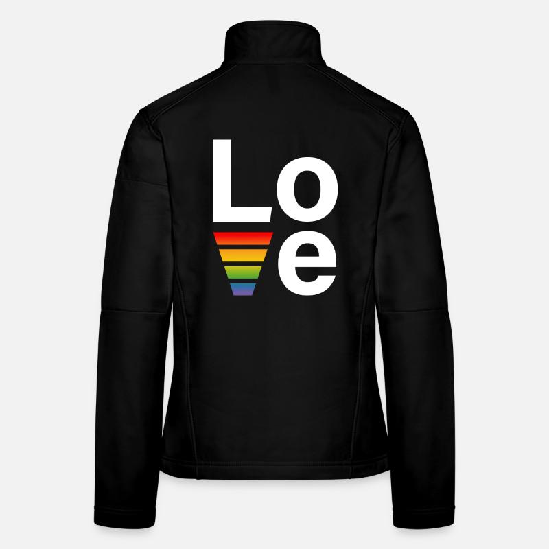 LGBT Regenbogen love Shirt white Frauen Softshelljacke