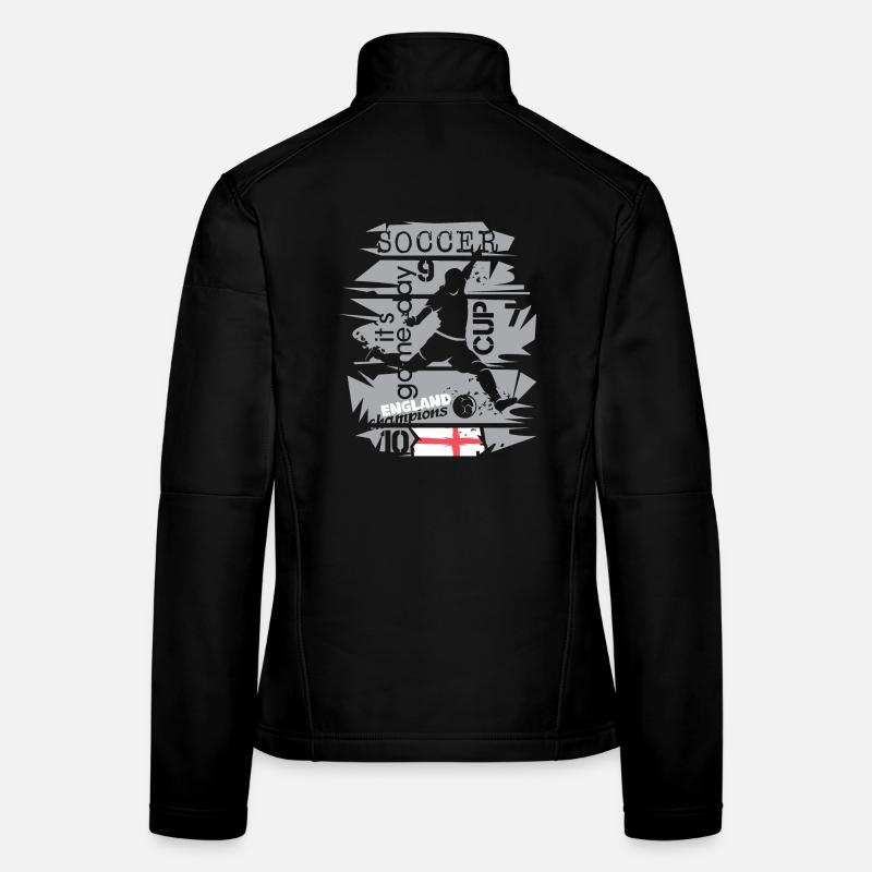 Icône du tournoi par équipe de collage de graffitis de football d’Angleterre Veste en tissu softshell Femme