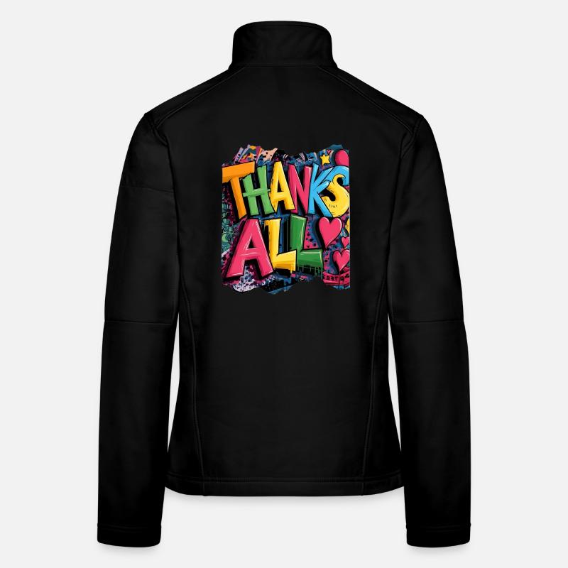 Frohes Dankeschön Graffiti Design - Frauen Softshelljacke - Schwarz
