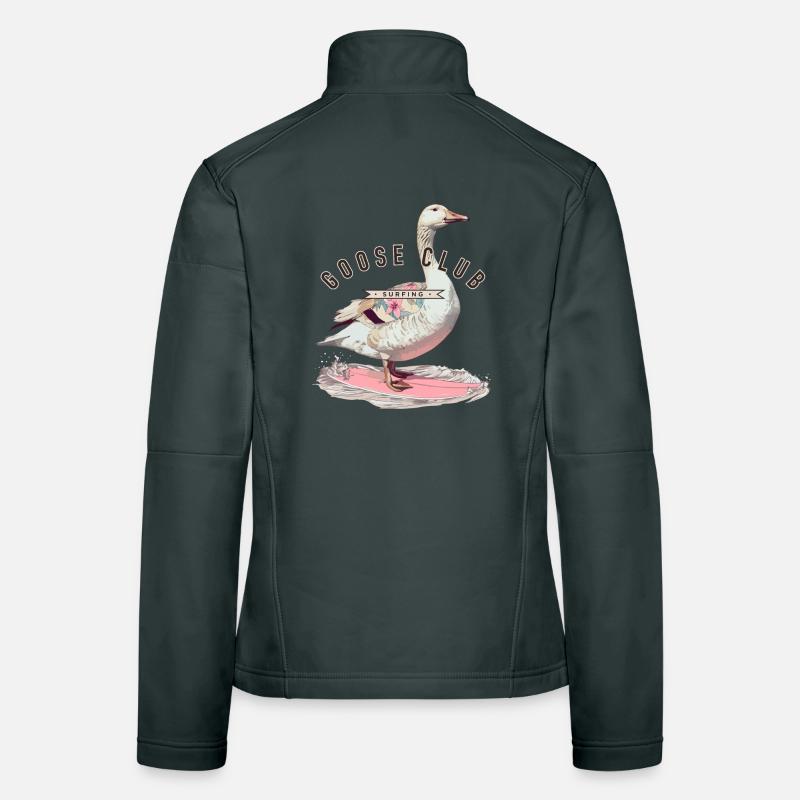 Conception de t-shirt Goose Surfing Veste en tissu softshell Femme