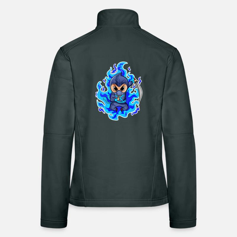 Ninja Motif Fire Blue Women's Softshell Jacket