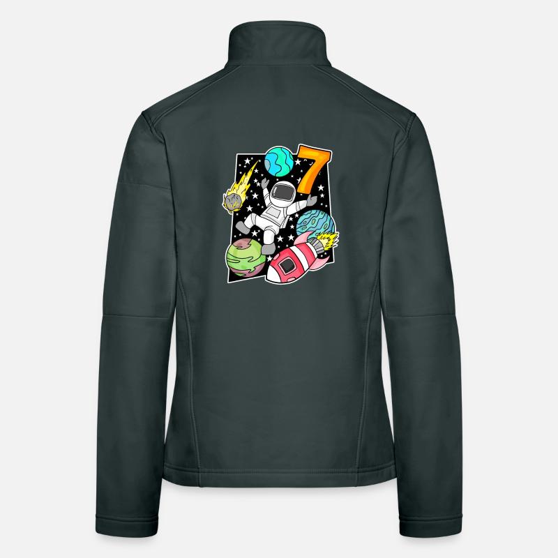 7 Birthday Boy Astronaut Women's Softshell Jacket