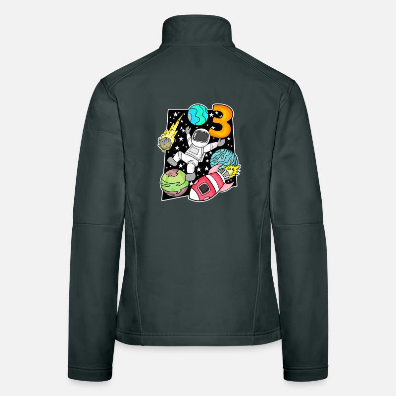 3 Birthday Boy Astronaut Women's Softshell Jacket