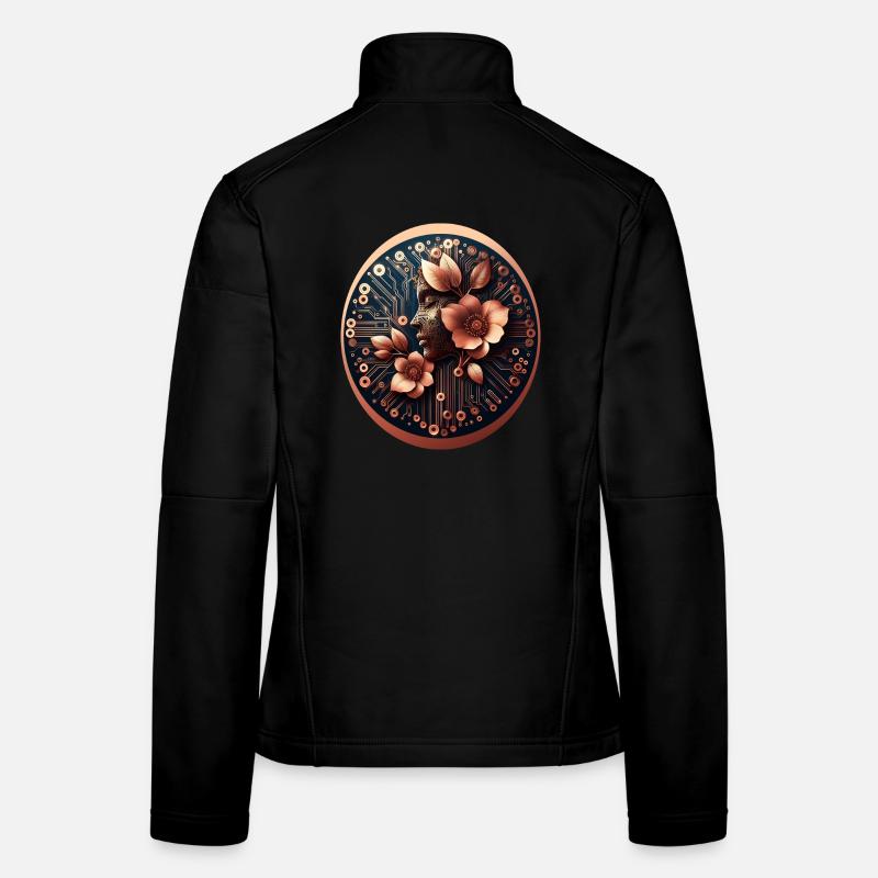 Bio Technologie KI Design Blumen Frauen Softshelljacke