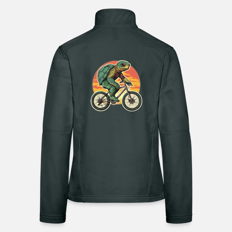 Turtle Bicycle Cyclist Tortoise Women's Softshell Jacket