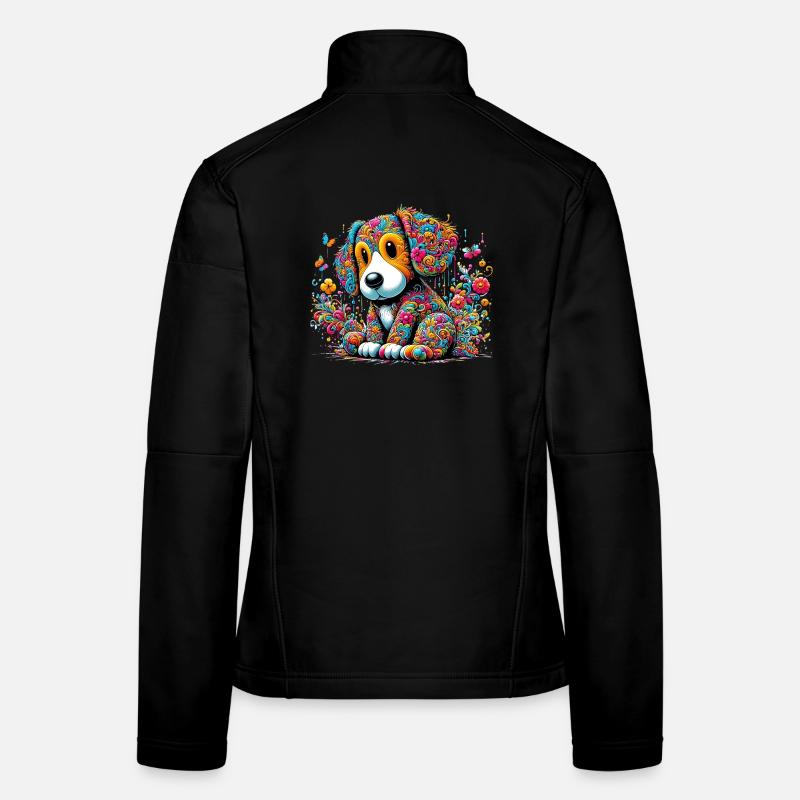 Hund - Frauen Softshelljacke - Schwarz
