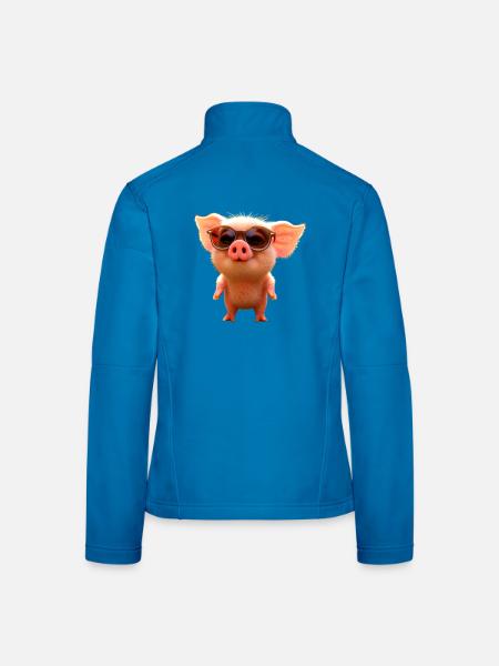 Cochon domestique Cochon Cochon Porcelet Cochon - Veste en tissu softshell Femme - gris foncé - Dos