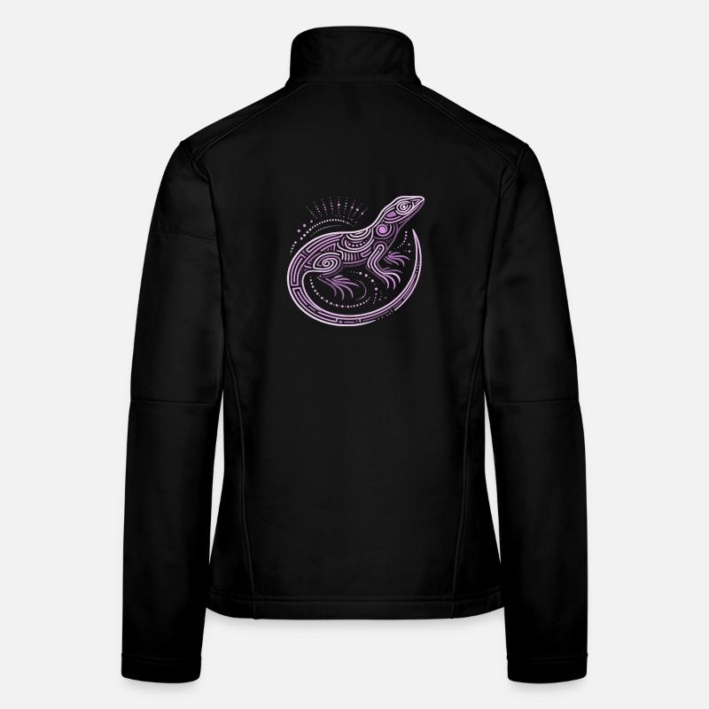 Lizard shades of purple aboriginal patterns, tribal Women's Softshell Jacket