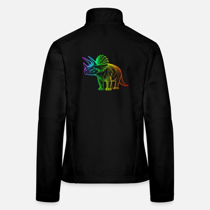 Regenbogen-Triceratops-Dinosaurier Frauen Softshelljacke