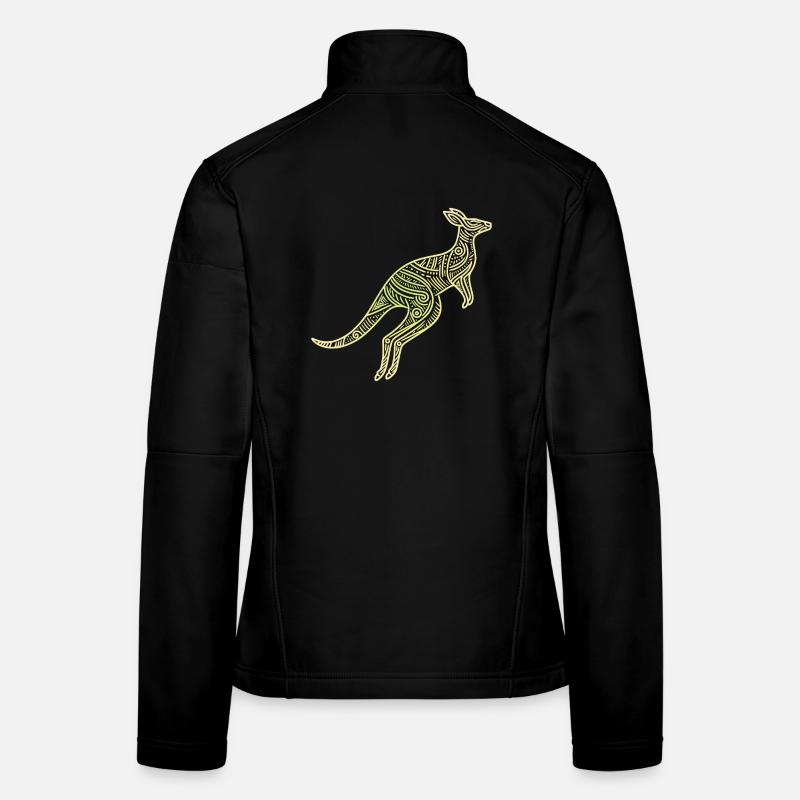kangaroo aboriginal motifs, tribal Women's Softshell Jacket