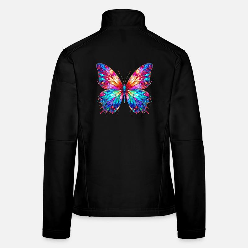 Schmetterling - Frauen Softshelljacke - Schwarz