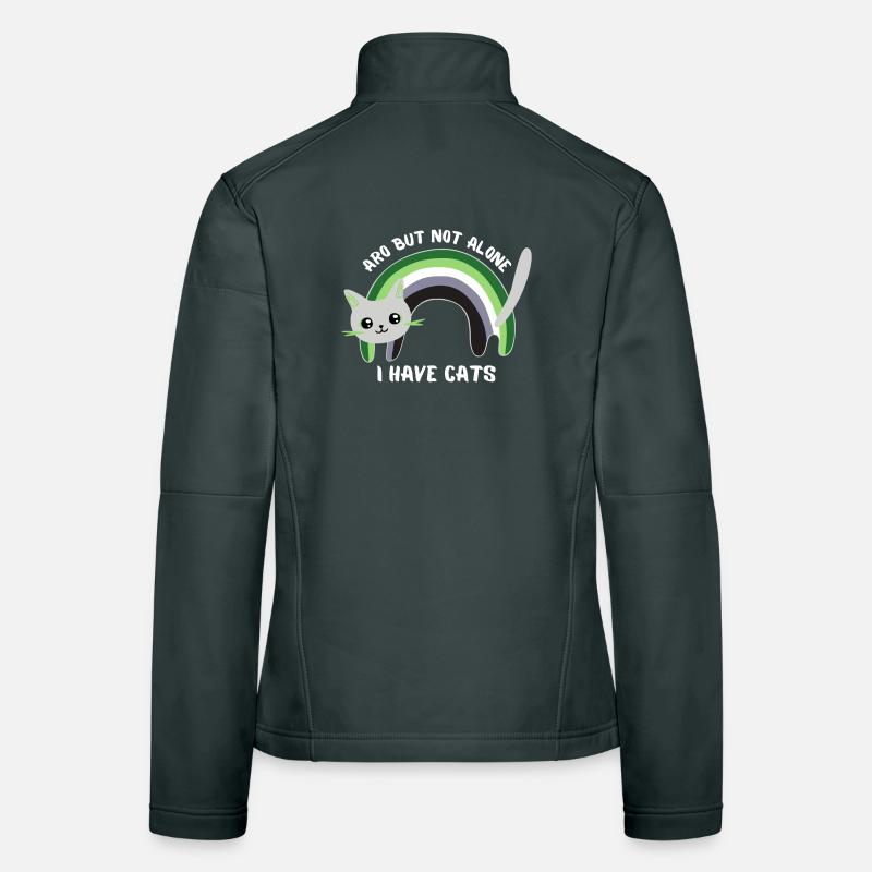 Aromantic but not alone, I have cats Women's Softshell Jacket