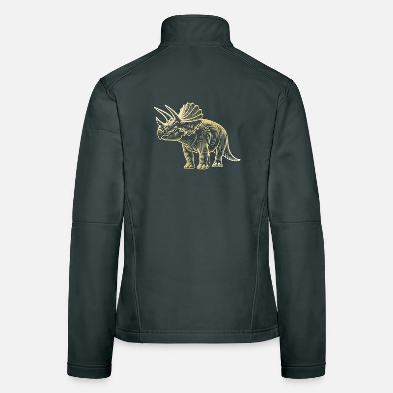 Triceratops Dinosaur Drawing Women's Softshell Jacket