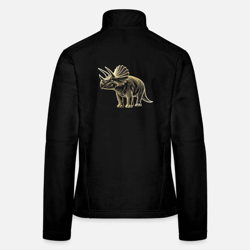 Dessin de dinosaure triceratops Veste en tissu softshell Femme