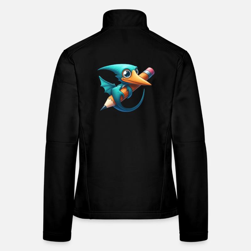Crayon Ptérodactyle Kawaii Ptérosaure Dino Veste en tissu softshell Femme