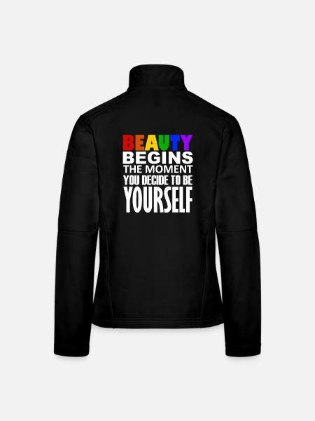 LGBTQIA+ - Frauen Softshelljacke - Schwarz - Hinten