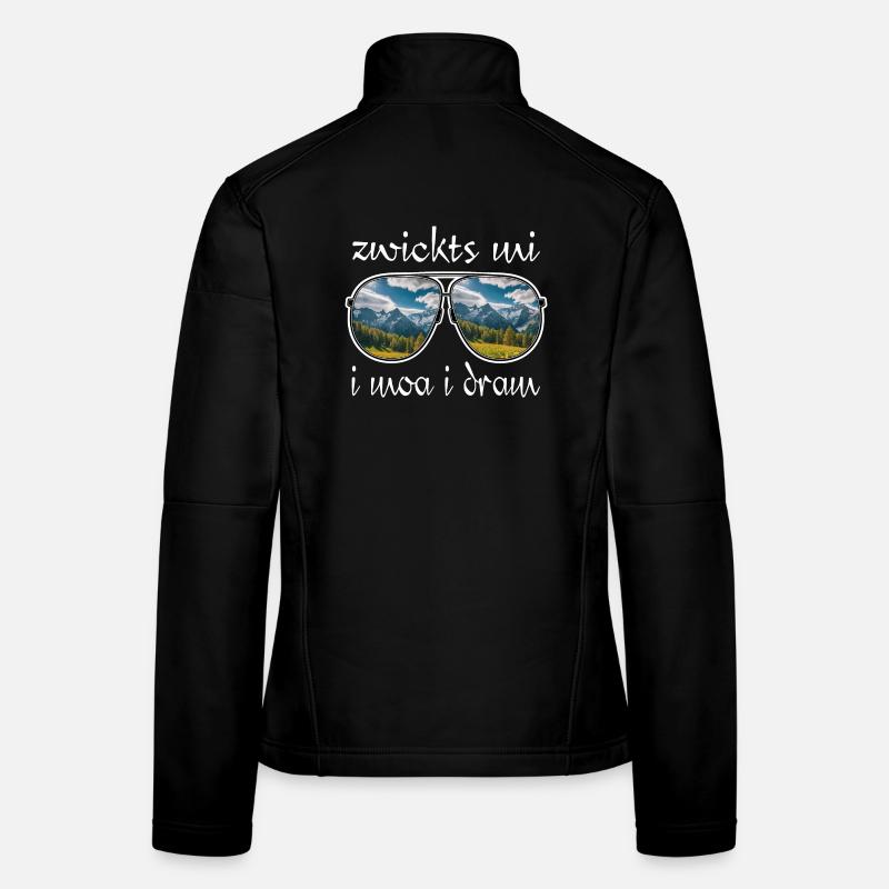 zwickts mi i moa i dram, Dialekt, wandern, Berge Frauen Softshelljacke