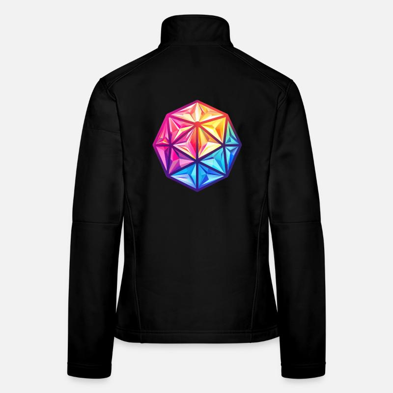 Geometric D20 D20 Cube – RPG fantastique Veste en tissu softshell Femme