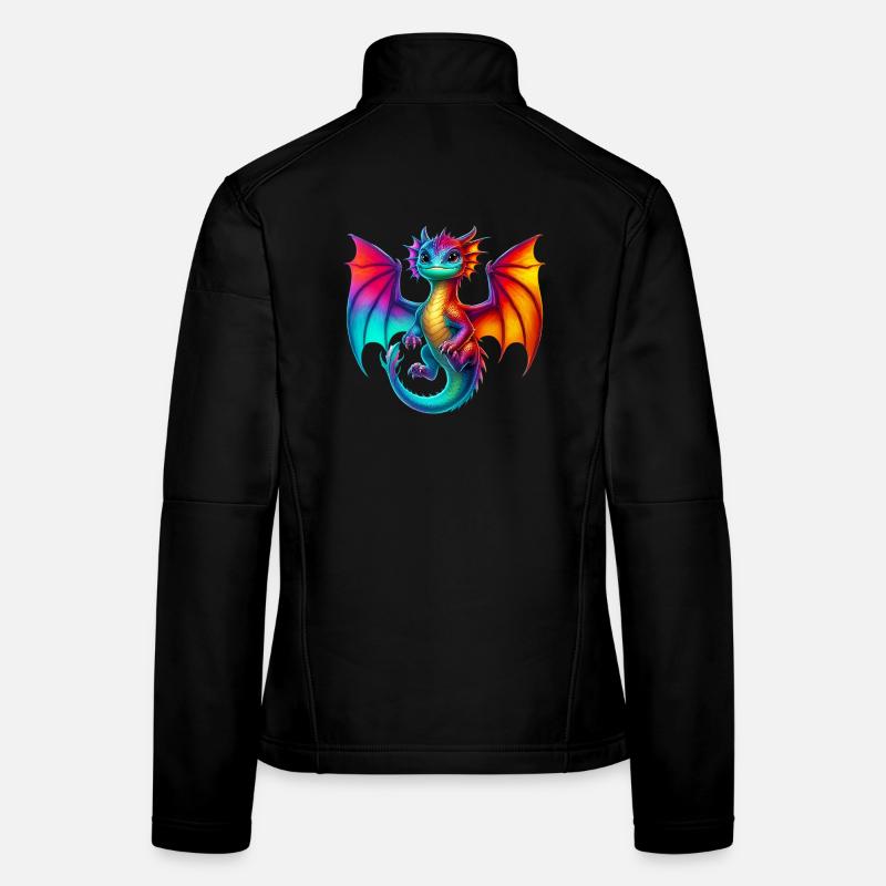 Drache - Frauen Softshelljacke - Schwarz