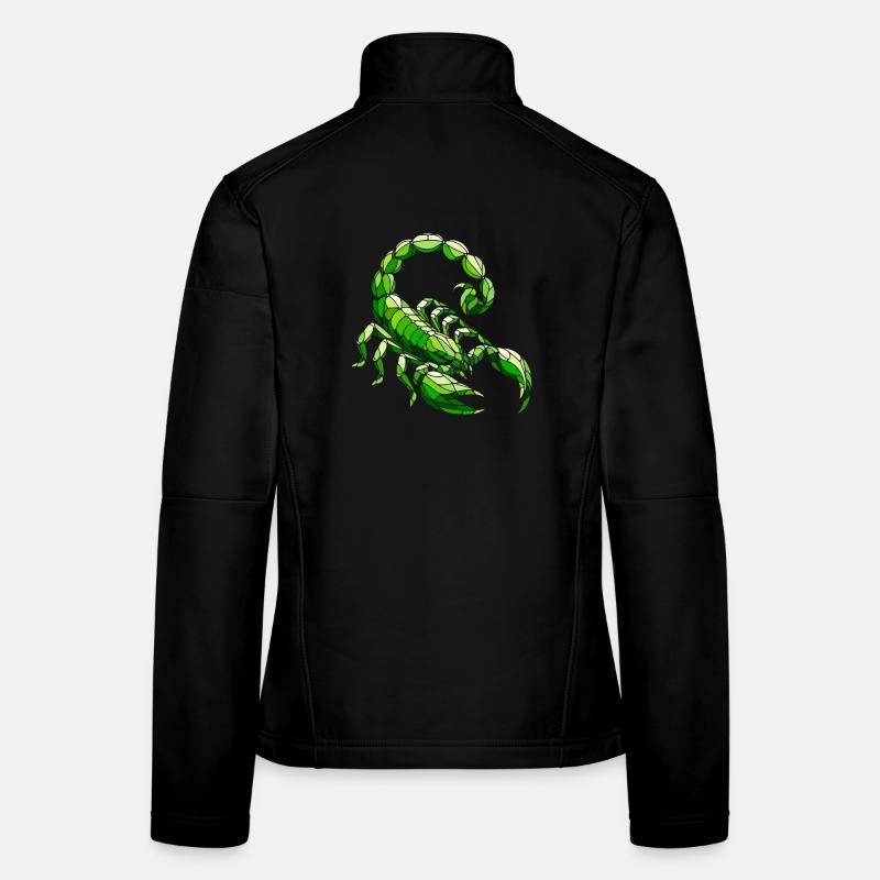Green Scorpion Polygonal Geometric Art Women's Softshell Jacket