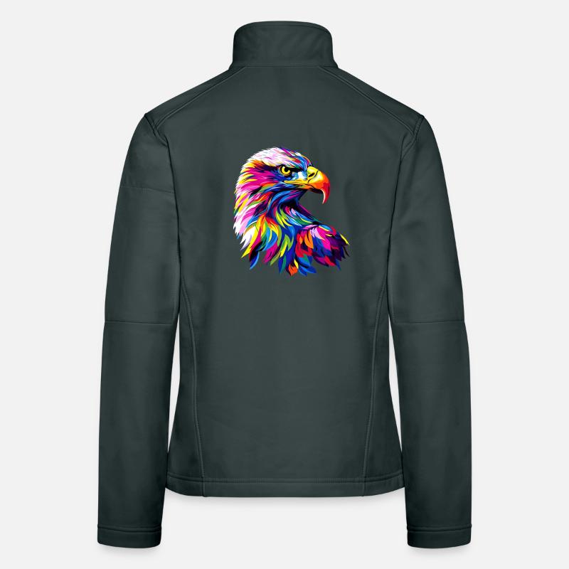 Eagle Pop Art Bright Colors Golden Eagle White-tailed Eagle Women's Softshell Jacket