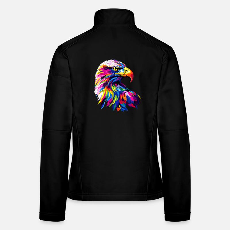 Eagle Pop Art Bright Colors Golden Eagle White-tailed Eagle Women's Softshell Jacket