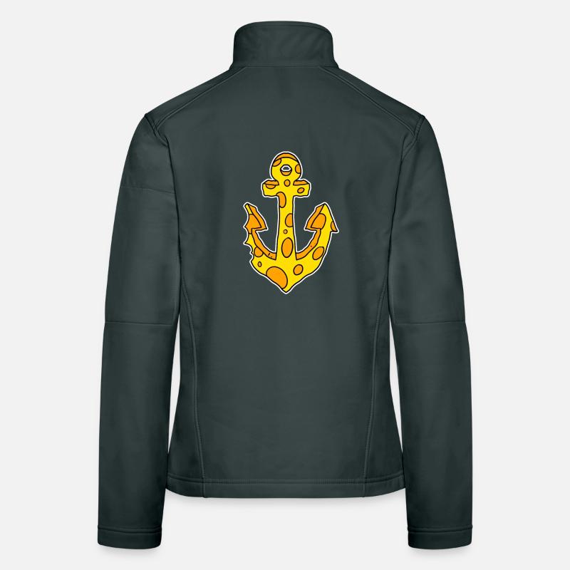 Symbole du capitaine de l’ancre de fromage Veste en tissu softshell Femme