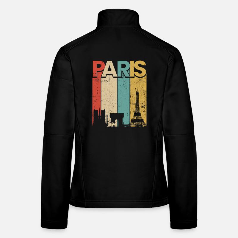 Paris Vintage Sunset Stripes - Women's Softshell Jacket - black