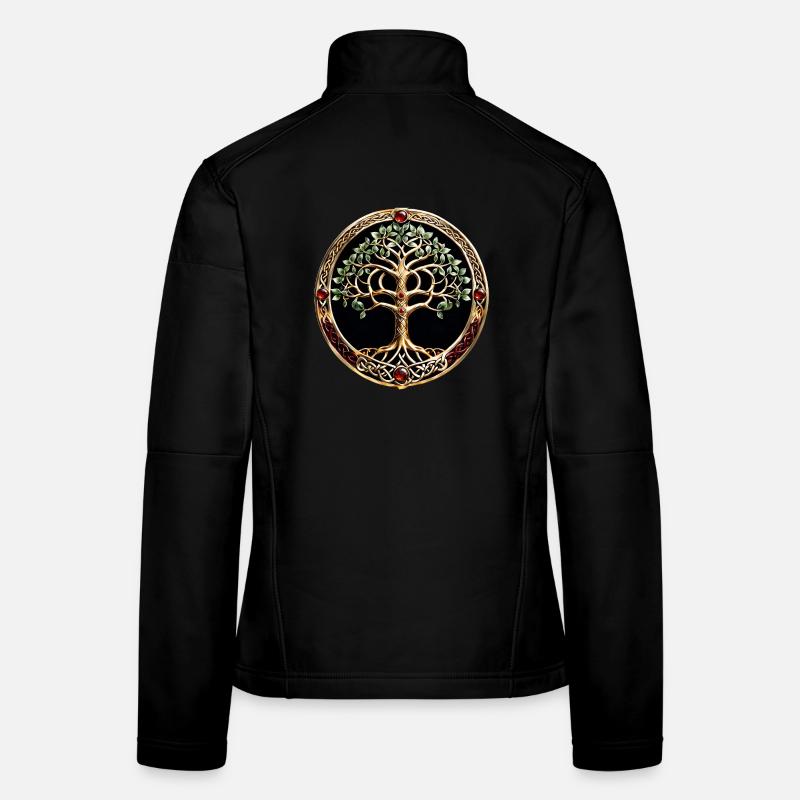 Eleganter und edler Lebensbaum mit keltischem Knoten. - Frauen Softshelljacke - Schwarz