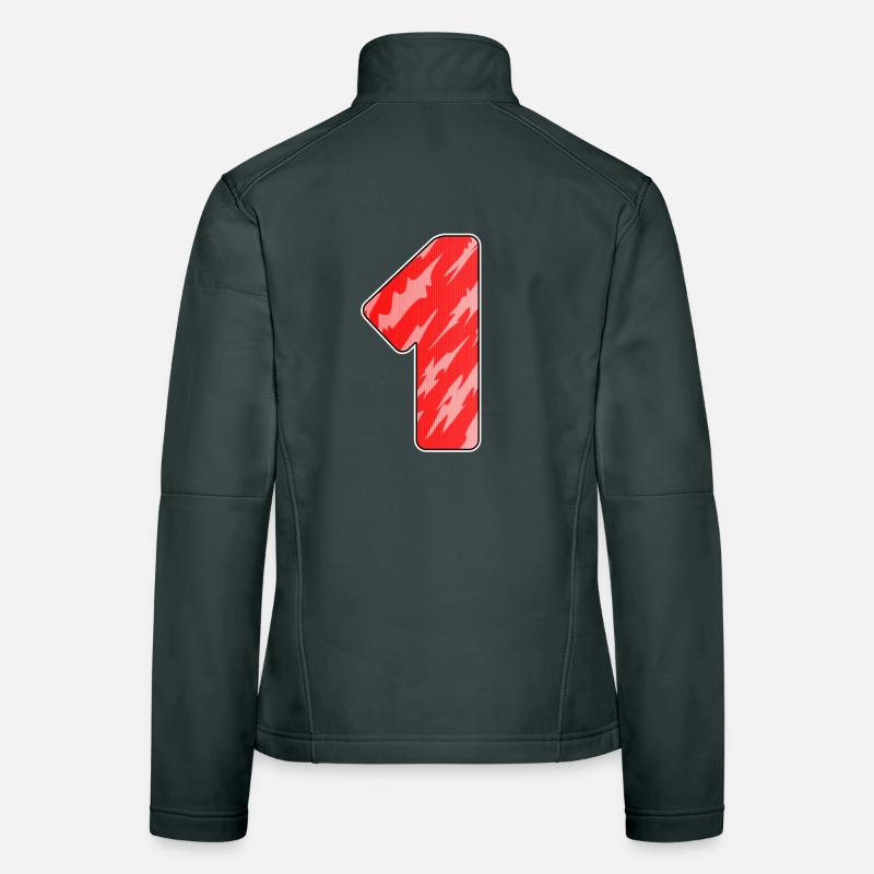 Zahl 1 Rot Muster - Erster Frauen Softshelljacke