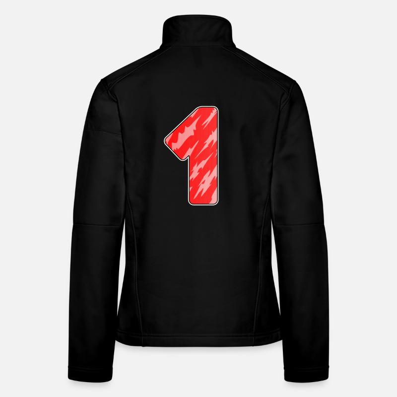 Number 1 Red Pattern - First Women's Softshell Jacket