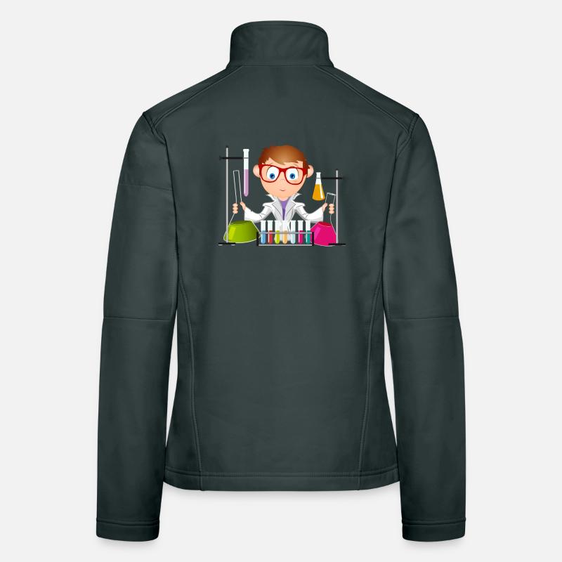 Ein junger Mann als Wissenschaftler im Labor Frauen Softshelljacke