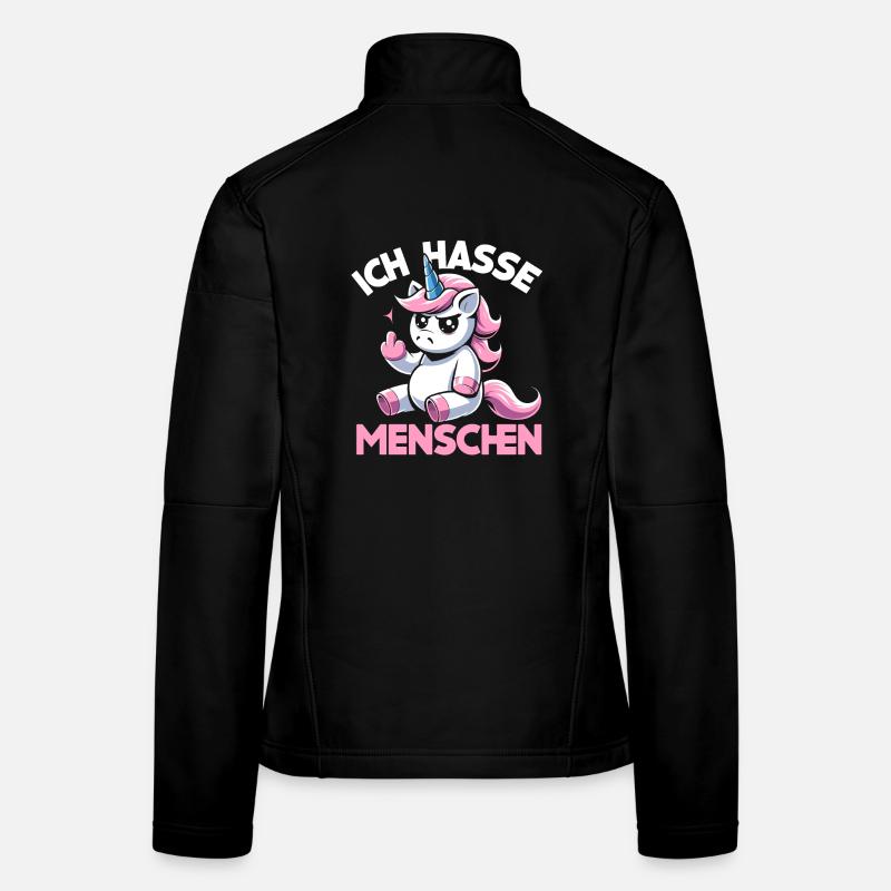 Grimmiges Einhorn – Ich Hasse Menschen Frauen Softshelljacke