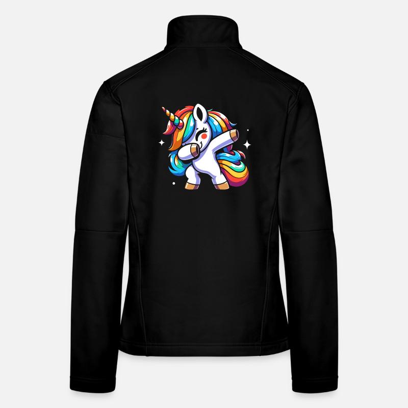Dabbing Unicorn – Colorful, Fun Design Women's Softshell Jacket
