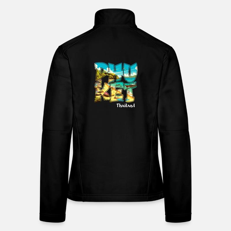 Phuket Thailand Strand Urlaub Design - Frauen Softshelljacke - Schwarz