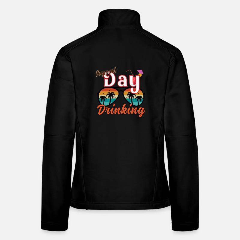 Day Drinking Palm Print Frauen Softshelljacke