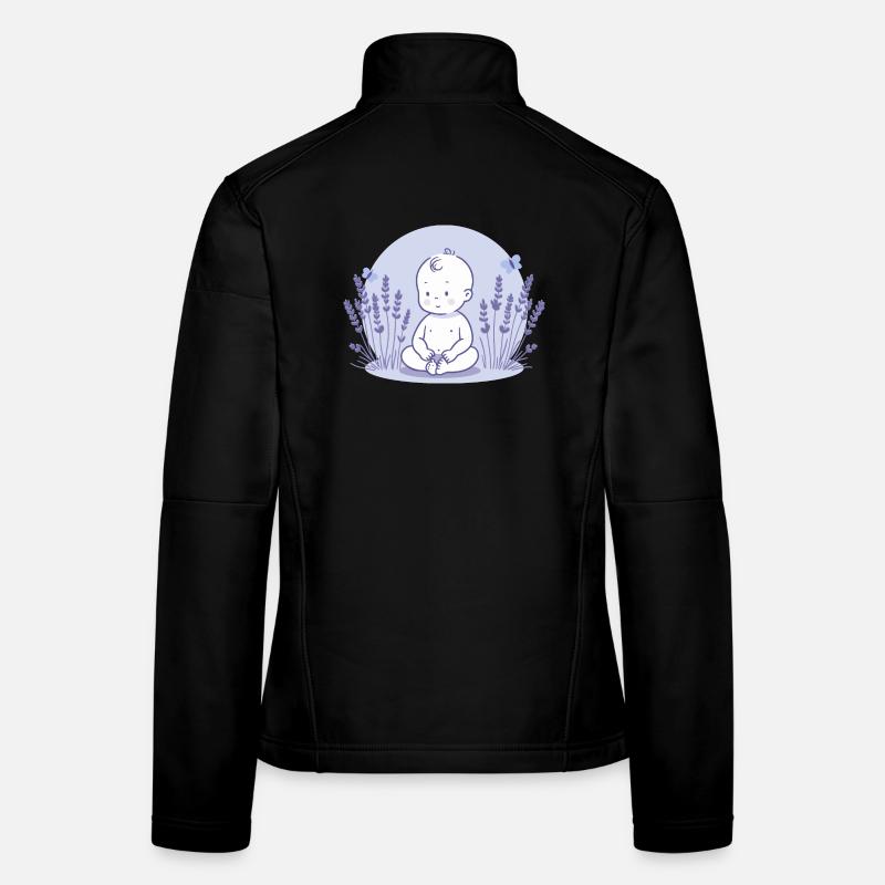 Baby im Lavendel - Frauen Softshelljacke - Schwarz