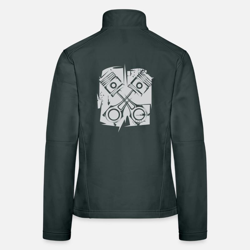 v8 Piston Engine Icon Art Illustration Logo Women's Softshell Jacket